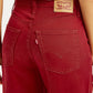 Women's Red Ribcage Bell Bottom Wide Leg Fit High Rise Jeans - Detail View