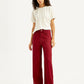 Women's Red Ribcage Bell Bottom Wide Leg Fit High Rise Jeans - Styleshot View