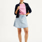 Women's Mid Rise Light Blue Line Denim Skirt - Styleshot View
