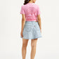Women's Mid Rise Light Blue Line Denim Skirt - Back View