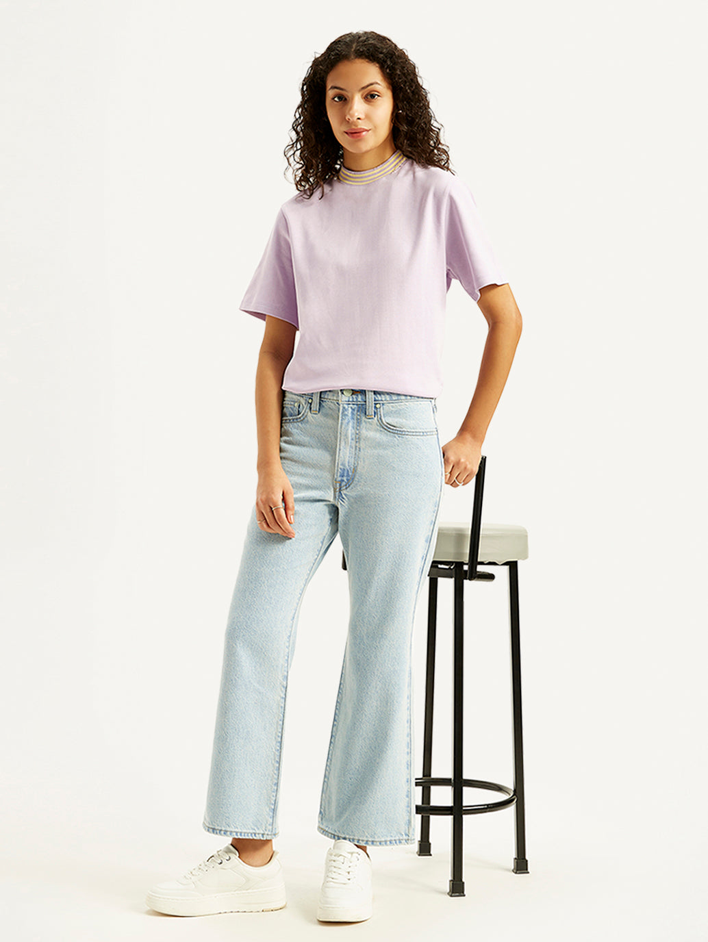 Women's Blue Wedgie Bootcut Fit Mid Rise Jeans - Styleshot View