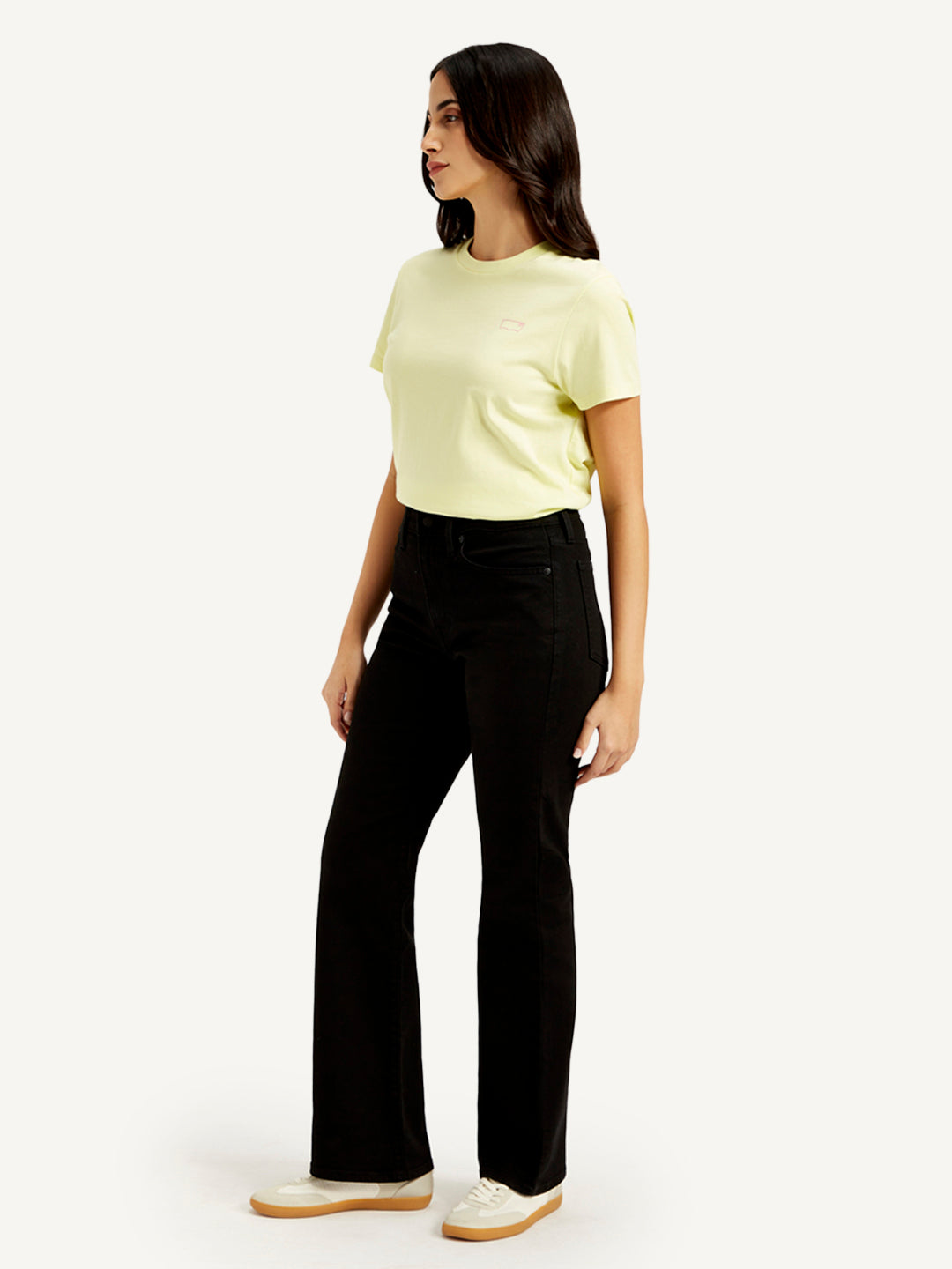 Women's Black Wedgie Bootcut Fit Mid Rise Jeans - Side View