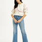 Women's Blue Wedgie Bootcut Fit Mid Rise Jeans - Styleshot View