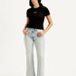 Women's Light Blue Wedgie Bootcut Fit Mid Rise Jeans - Front View