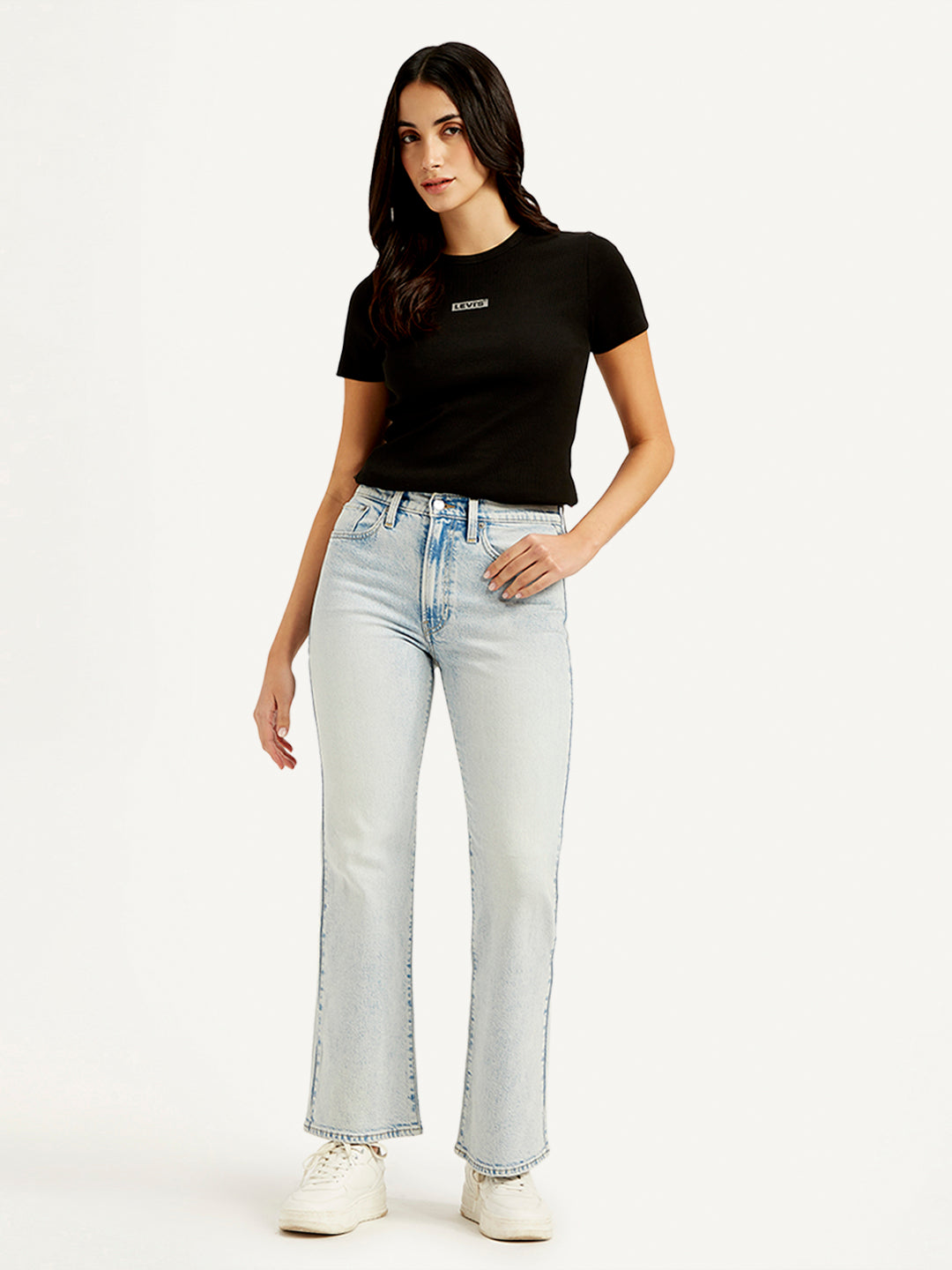 Women's Light Blue Wedgie Bootcut Fit Mid Rise Jeans