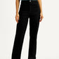 Women's Redloop Black Straight Fit High Rise Jeans - Front View