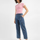 Women's 94 Blue Baggy Fit Mid Rise Jeans - StyleShot View