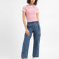 Women's 94 Blue Baggy Fit Mid Rise Jeans - ModelFront View