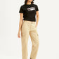 Women's Beige Cargo Trousers - Side View