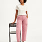 Women's Mid Rise Pink Tapered Cargo Trousers - Styleshot View