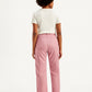 Women's Mid Rise Pink Tapered Cargo Trousers - Back View