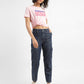 Women's Mid Rise Navy Cargo Jeans - StyleShot View