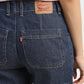 Women's Mid Rise Navy Cargo Jeans - BackDetails View