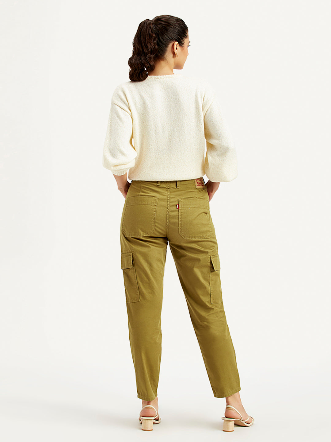 Women's High Rise Cargo Trousers - Back View