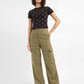 Women's High Rise Olive Loose Fit Cargo - StyleShot View