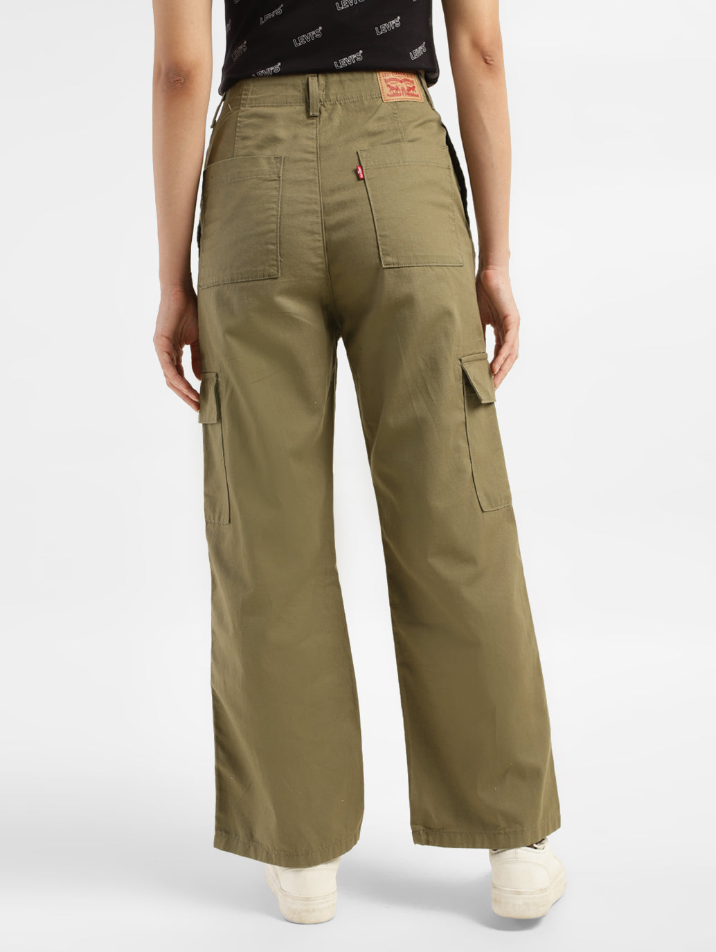 Women's High Rise Olive Loose Fit Cargo - 33fb0e2e-710e-4785-a64c-c7bb945ad889 View