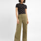 Women's High Rise Olive Loose Fit Cargo - ModelFront View