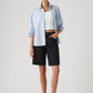 Women's Mid Rise Black Baggy Fit Shorts - Styleshot View
