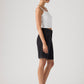 Women's Mid Rise Black Baggy Fit Shorts - Side View