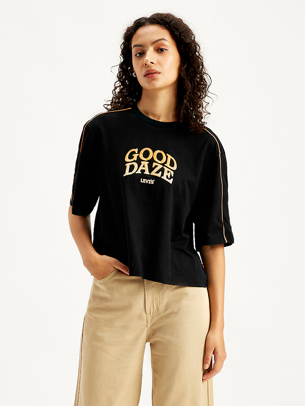 Women's Typographic Print Loose Fit T-Shirt - d9af88ad-9dc2-46b4-a744-ef47363839c0 View