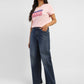 Women's Blue Wide Leg Fit High Rise Jeans - 90a47c3d-6af9-41d0-935c-57912df5359c View
