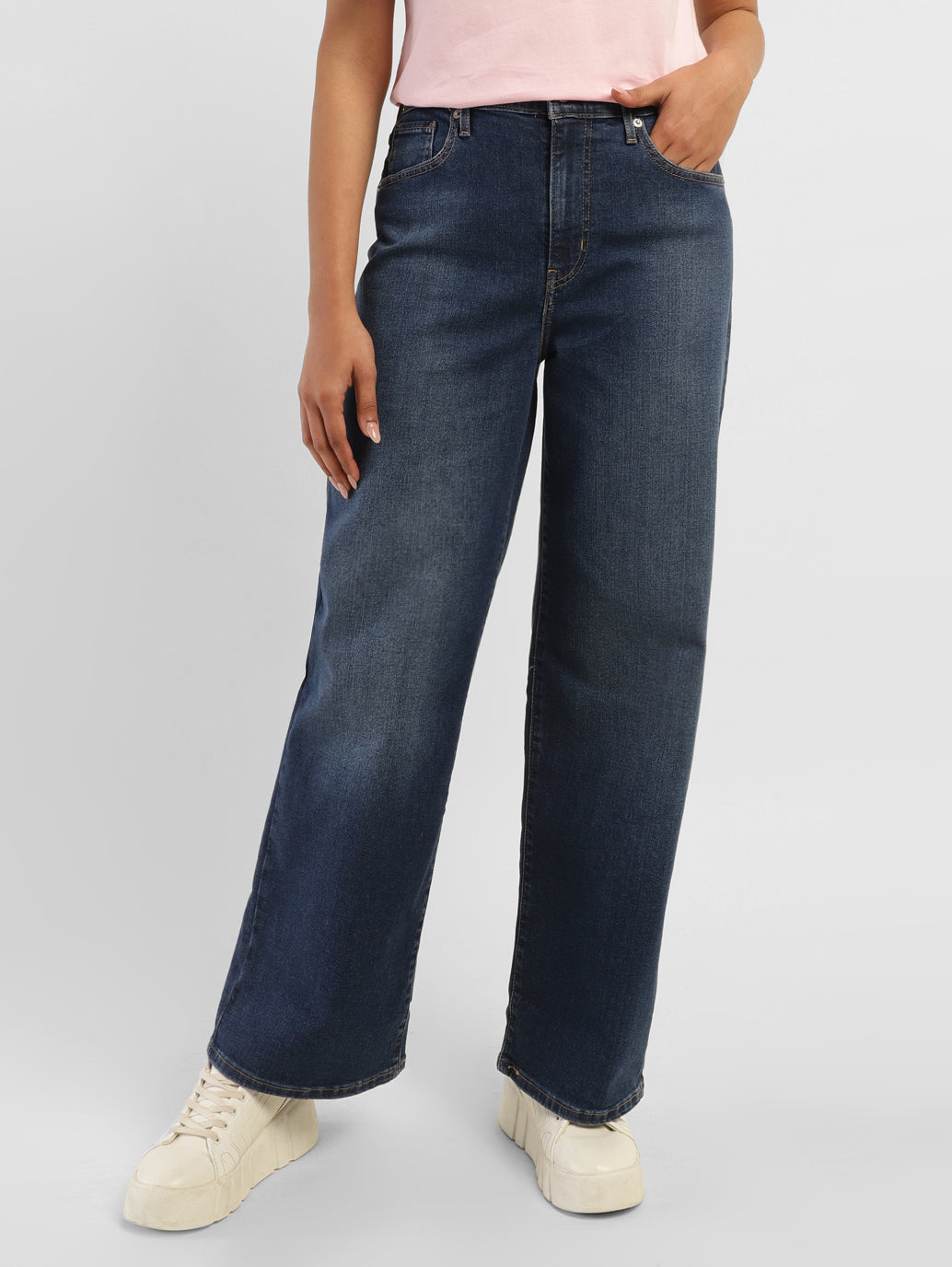 Women's Blue Wide Leg Fit High Rise Jeans - bacf5d78-6d03-4d87-96be-9680c418e0ae View