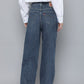 Women's Blue Wide Leg Fit High Rise Jeans - 3 View