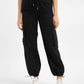 Women's Black Relaxed Fit High Rise Cargo Jogger - 3b9ce563-e444-4c56-b345-d4e6d3e2db3c View