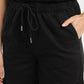 Women's Black Relaxed Fit High Rise Cargo Jogger - FrontDetails View
