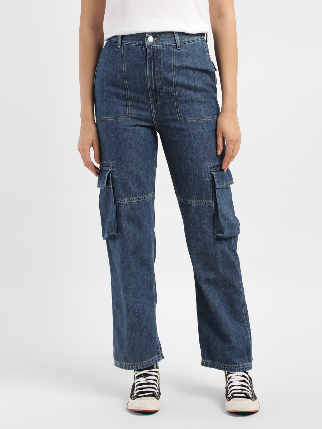 Women's Blue Bootcut Fit Mid Rise Jeans - 0fae2424-7df1-45be-8fa2-b4cfa15d0f28 View