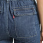 Women's Blue Bootcut Fit Mid Rise Jeans - BackDetails View