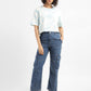 Women's Blue Bootcut Fit High Rise Jeans - StyleShot View