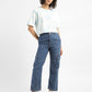 Women's Blue Bootcut Fit High Rise Jeans - ModelFront View
