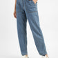 Women's 94 Blue Baggy Wide Leg Fit Mid Rise Jeans - bcedef68-7740-42a6-ba09-a1c3ee317454 View