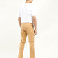 Men's Khaki Slim Fit Cargo Trousers - Back View