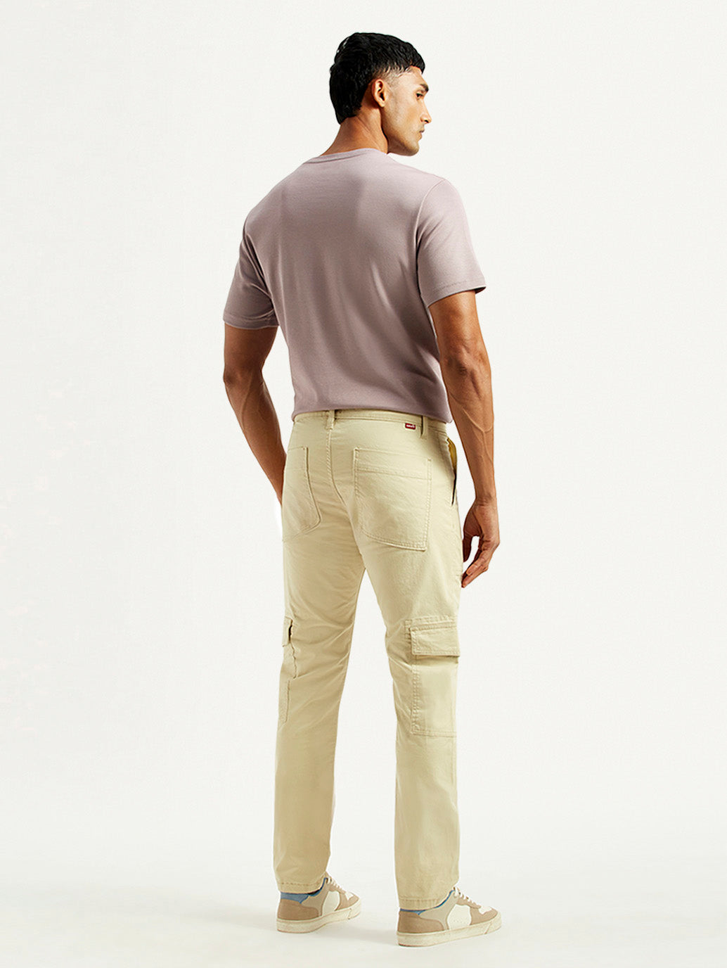 Men's 511 Beige Slim Fit cargo Trousers - Back View