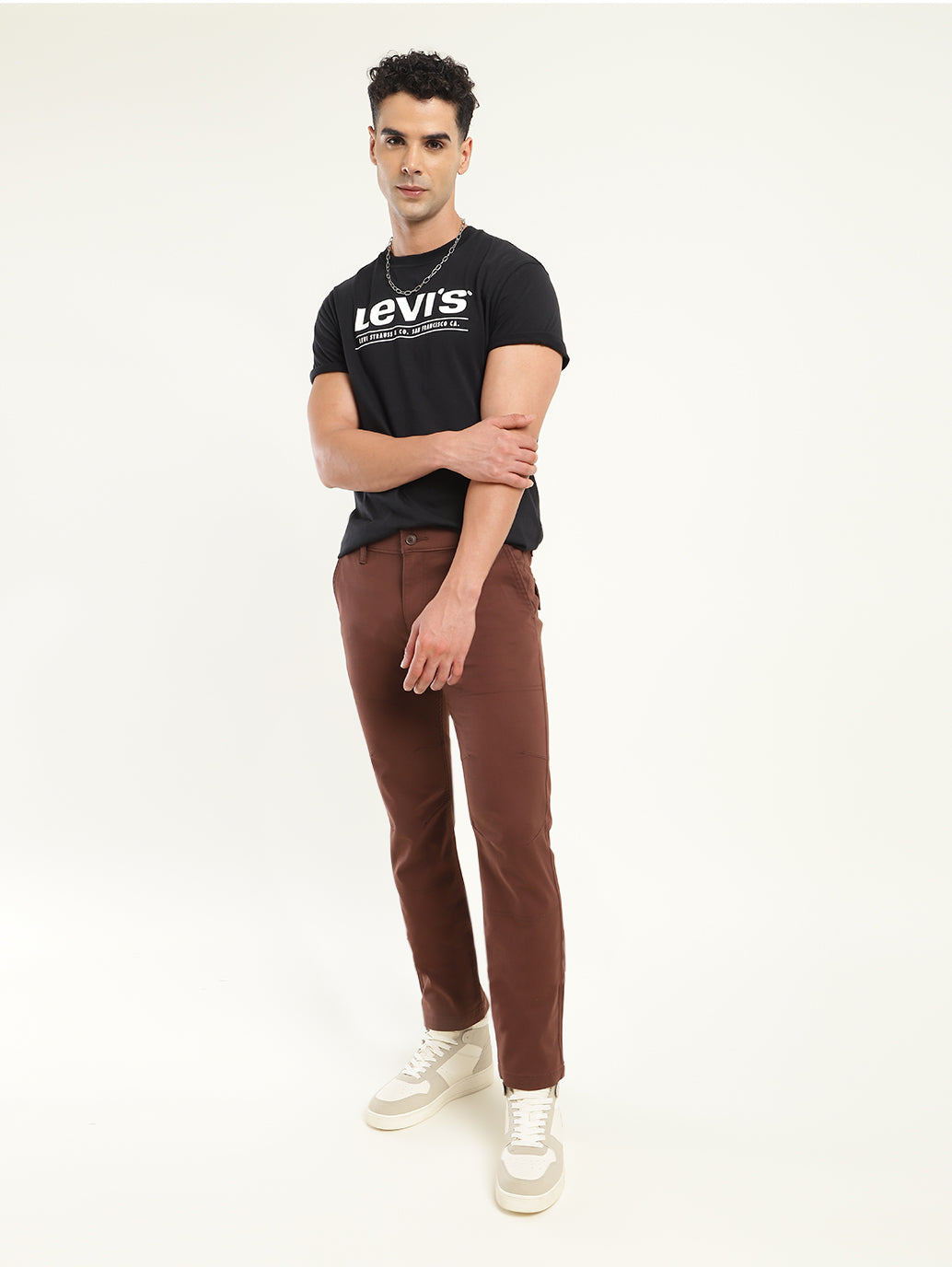 Men's 511 Slim Fit Brown Trousers - Styleshot View