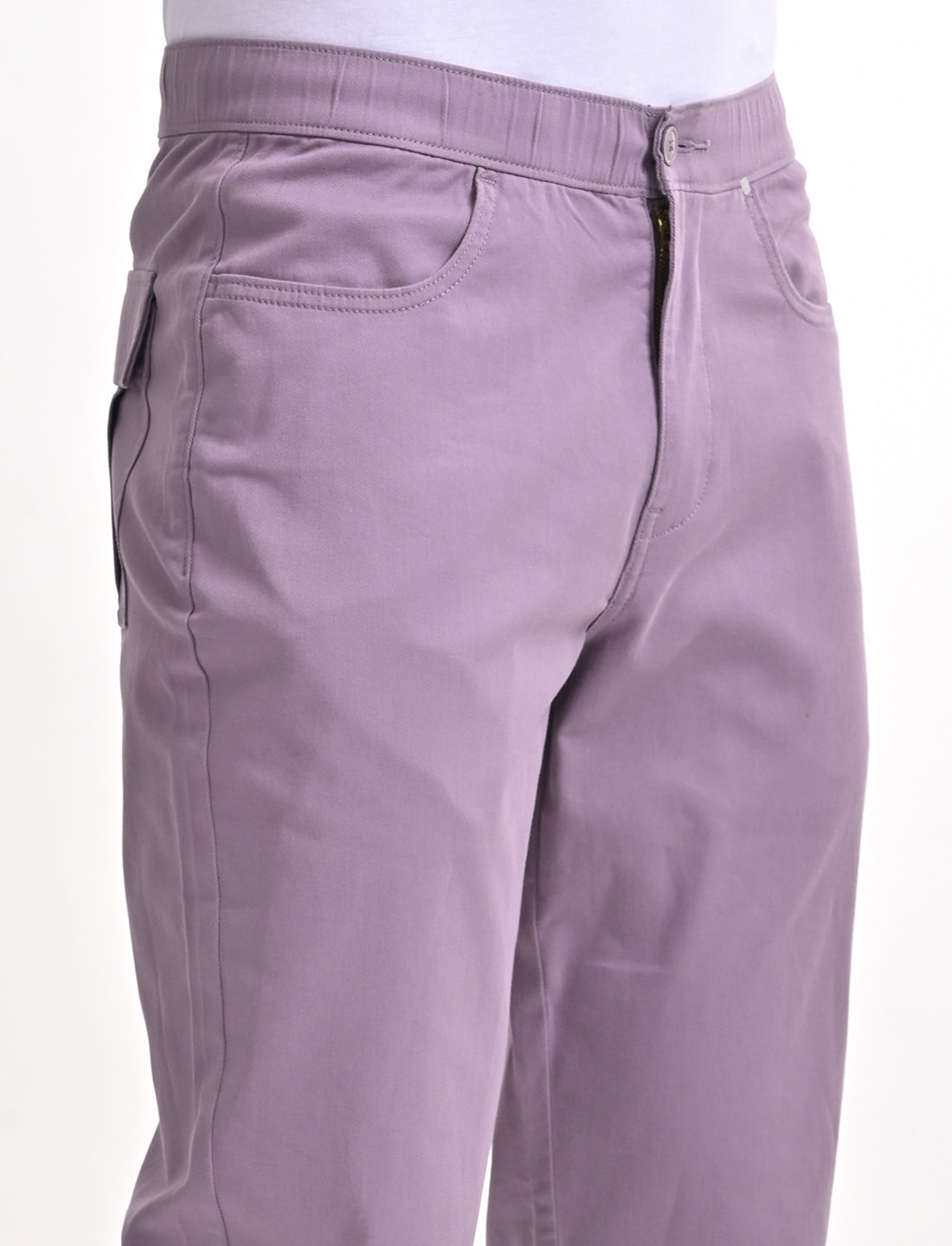 Men's Relaxed Fit Purple Jogger Cargos - Detail View