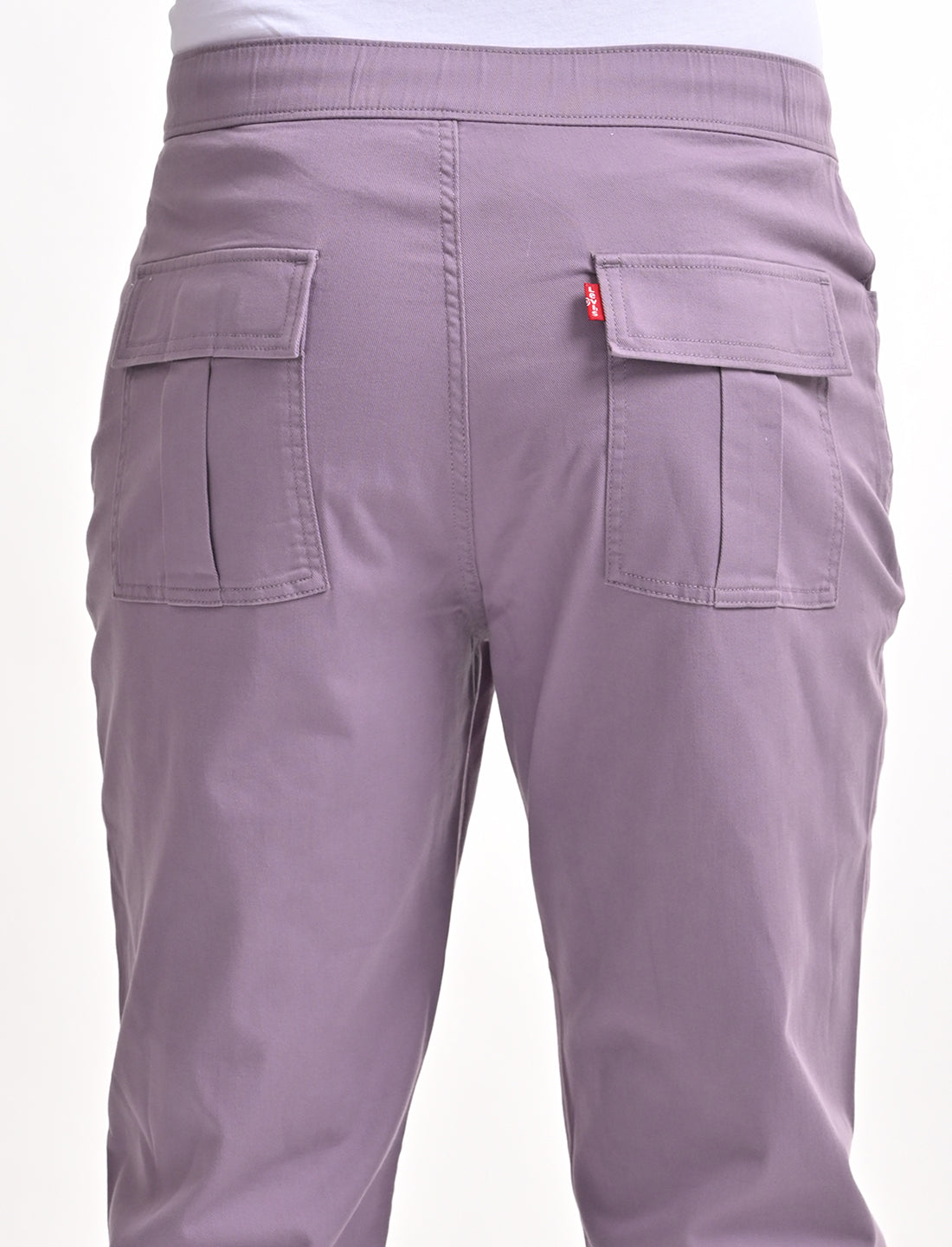 Men's Relaxed Fit Purple Jogger Cargos - Detail View