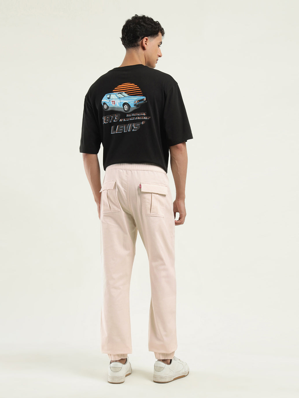 Men's Regular Fit Cargo Trousers - Back View