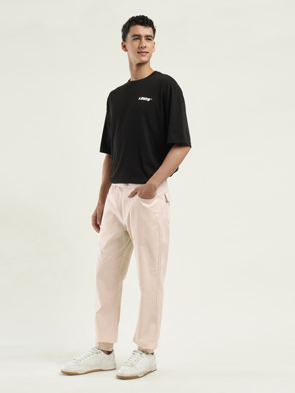 Men's Regular Fit Cargo Trousers - side View