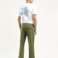 Men's Olive Regular Fit Jogger Trousers - Back View