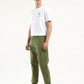 Men's Olive Regular Fit Jogger Trousers - side View