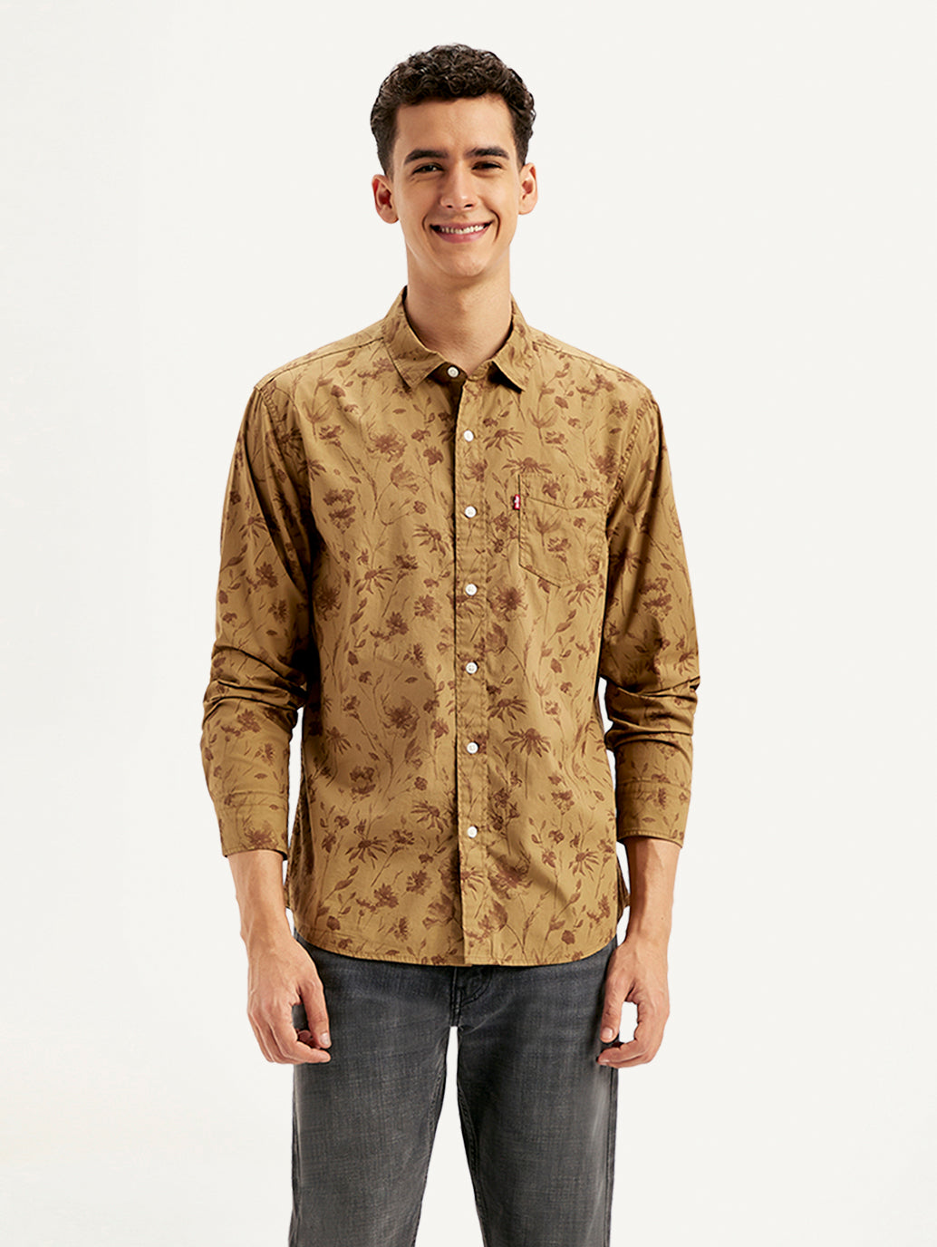 Men's Floral Print Regular Fit Shirt - 9ed7ee8b-61a9-49e2-a59a-5e0a144400fe View