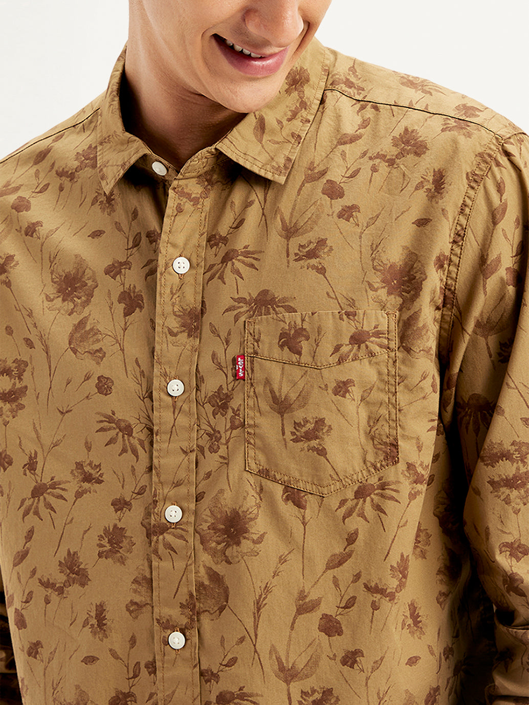 Men's Floral Print Regular Fit Shirt - 0aa7a8d1-55d1-476d-ad77-8f330c65f33d View