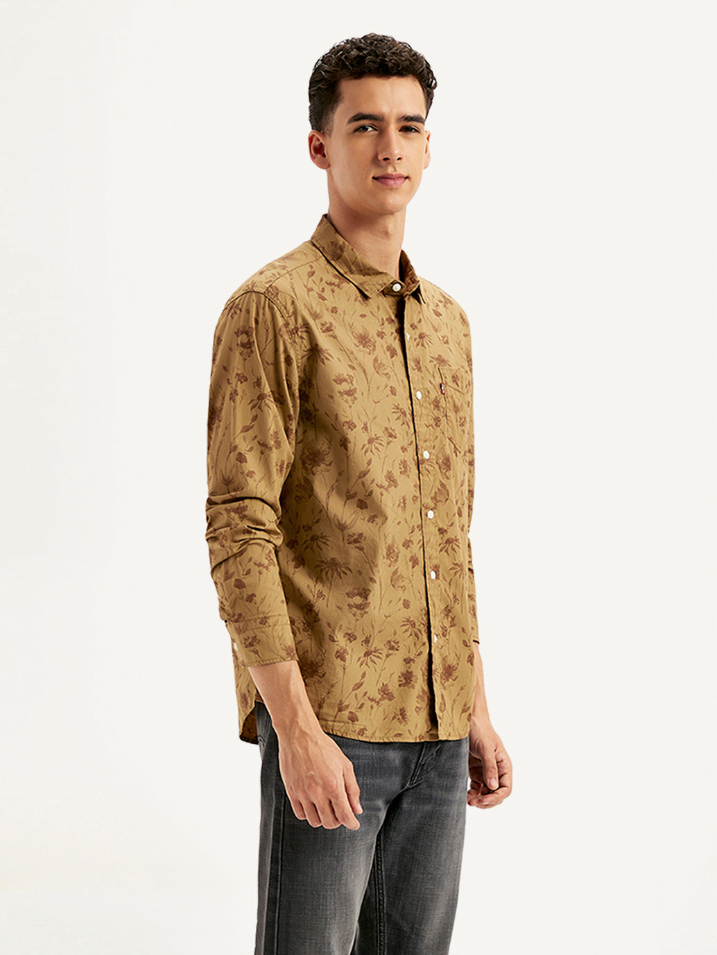 Men's Floral Print Regular Fit Shirt - 7c63e465-9e70-403b-8fb3-6b4ec69e8e16 View
