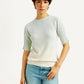 Women's Ombre Light Blue Boat Neck Top - Front View