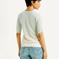 Women's Ombre Light Blue Boat Neck Top - Back View