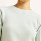 Women's Ombre Light Blue Boat Neck Top - Detail View