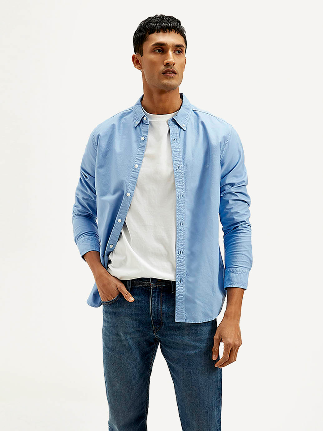 Men's Solid Dyed Slim Fit Shirt